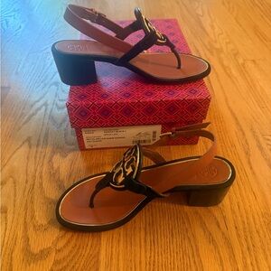 Tory Burch Metal Miller 50mm sandal natural suede Size US 8